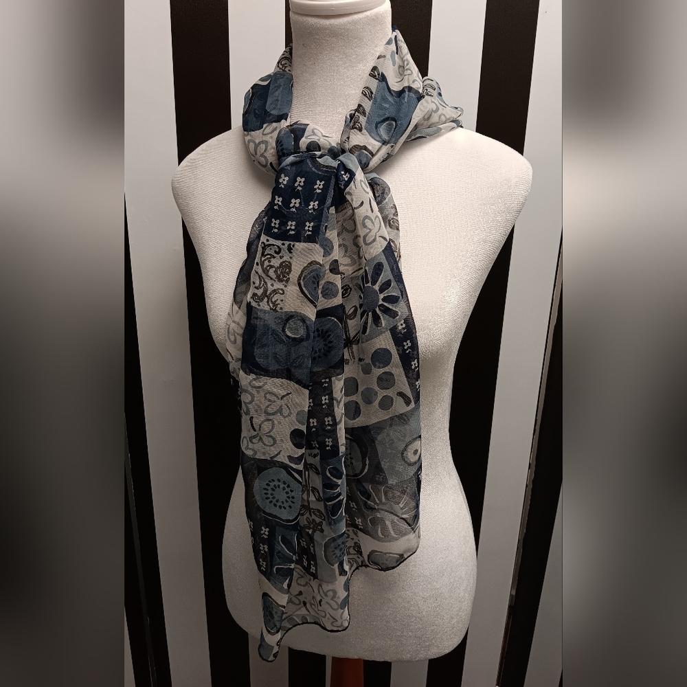 Blue squared scarf